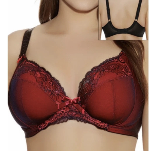 Elomi Red and Black Lace Bra - Picture 2 of 4